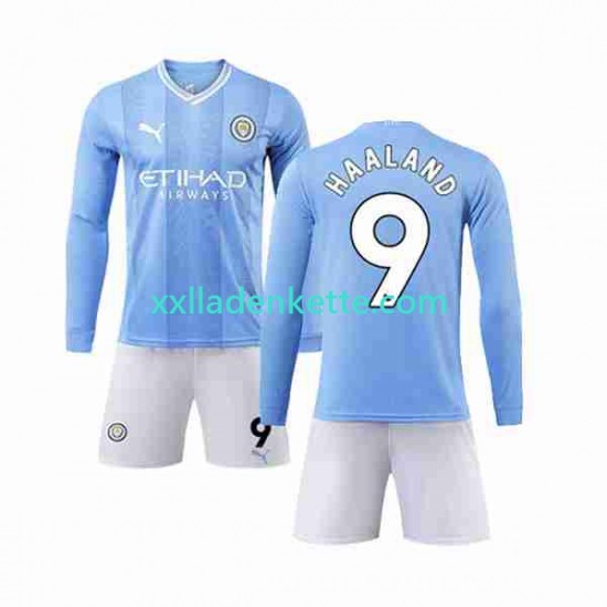 Fußballtrikot Manchester City Haaland 9 Kinder Heim 2023-2024 Langarm