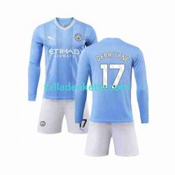 Fußballtrikot Manchester City Kevin De Bruyne 17 Kinder Heim 2023-2024 Langarm