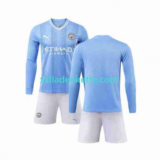 Fußballtrikot Manchester City Kinder Heim 2023-2024 Langarm