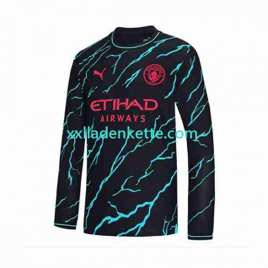 Fußballtrikot Manchester City Herren Ausweich 2023-2024 Langarm