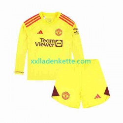 Fußballtrikot Manchester United Torwart Kinder Heim 2023-2024 Langarm