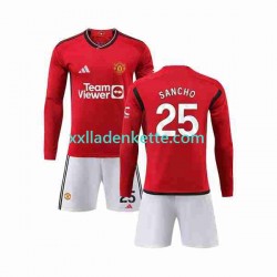 Fußballtrikot Manchester United Sancho 25 Kinder Heim 2023-2024 Langarm