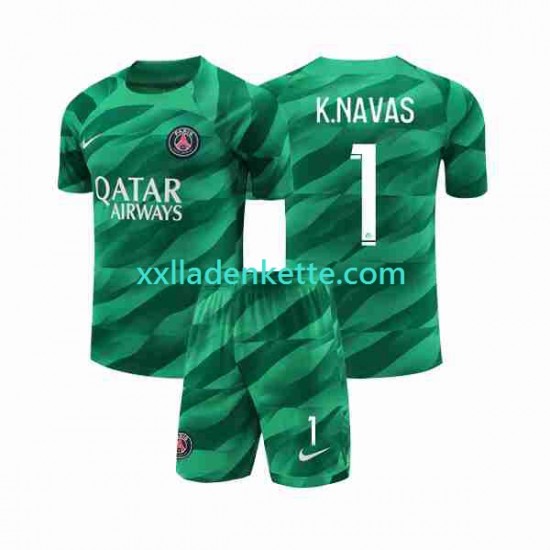 Fußballtrikot Paris Saint-Germain K.NAVAS 1 Torwart Kinder Heim 2023-2024 Kurzarm