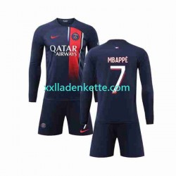 Fußballtrikot Paris Saint-Germain Mbappé Kylian 7 Kinder Heim 2023-2024 Langarm