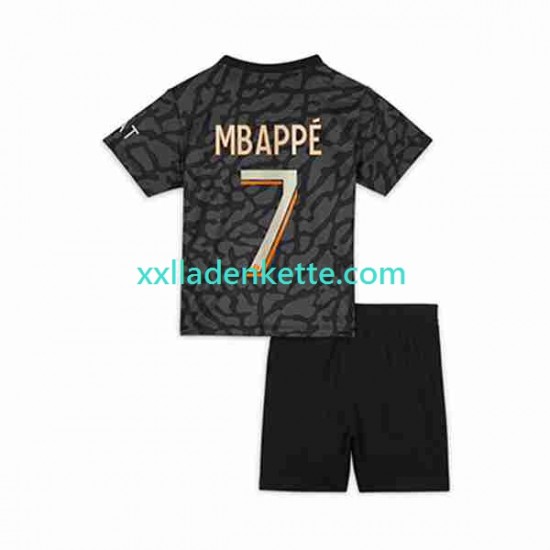 Fußballtrikot Paris Saint-Germain Mbappé Kylian 7 Kinder Ausweich 2023-2024 Kurzarm