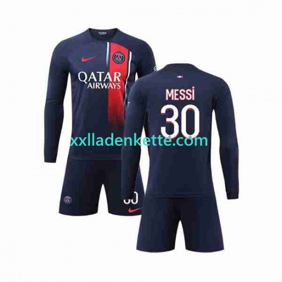 Fußballtrikot Paris Saint-Germain Lionel Messi 30 Kinder Heim 2023-2024 Langarm