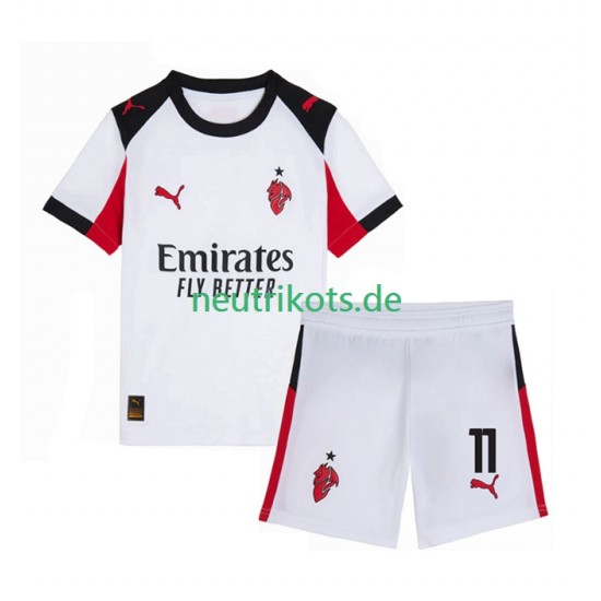 Fußballtrikot AC Mailand Christian Pulisic 11 Kinder Auswärts 2025-2026 Kurzarm