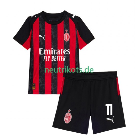 Fußballtrikot AC Mailand Christian Pulisic 11 Kinder Heim 2025-2026 Kurzarm