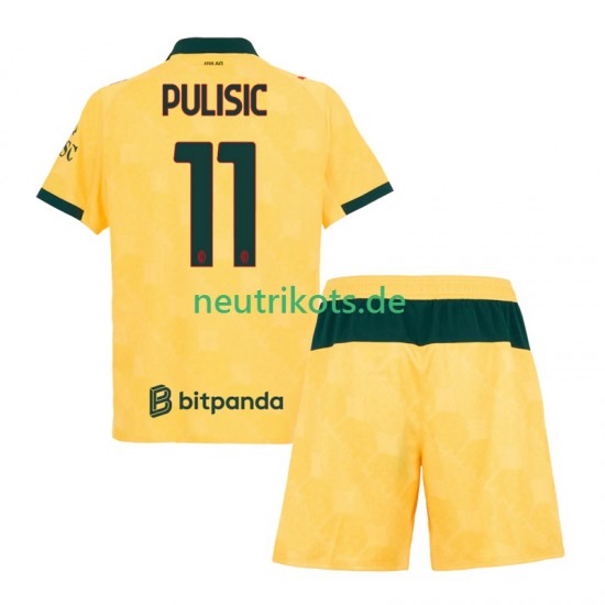 Fußballtrikot AC Mailand Christian Pulisic 11 Kinder Ausweich 2025-2026 Kurzarm
