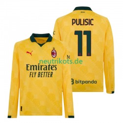 Fußballtrikot AC Mailand Christian Pulisic 11 Herren Ausweich 2025-2026 Langarm