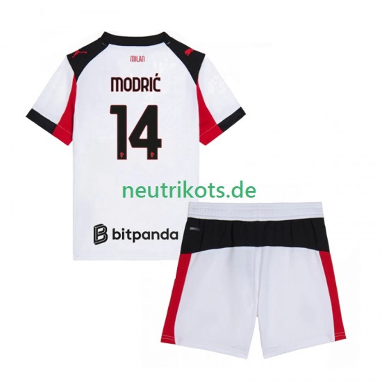 Fußballtrikot AC Mailand Modrić Luca 14 Kinder Auswärts 2025-2026 Kurzarm
