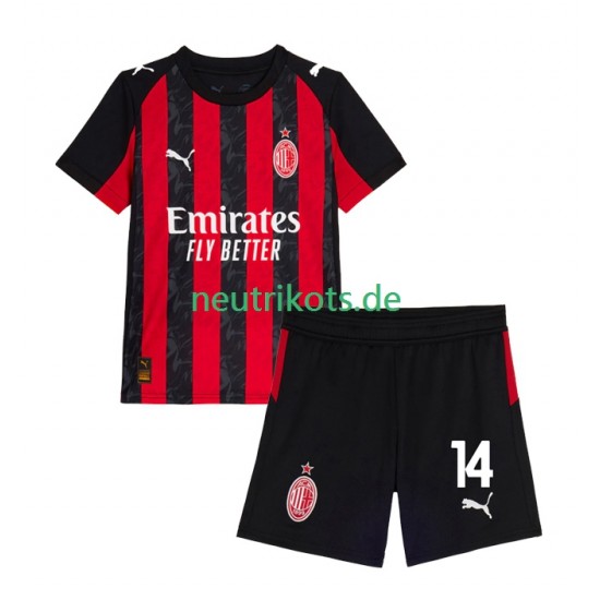 Fußballtrikot AC Mailand Modrić Luca 14 Kinder Heim 2025-2026 Kurzarm