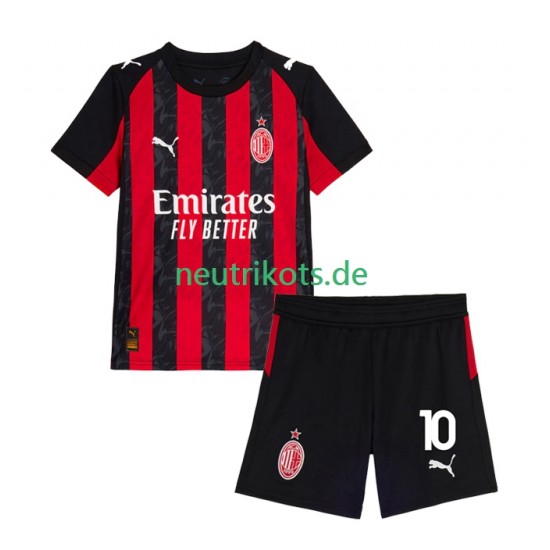 Fußballtrikot AC Mailand Rafael Leao 10 Kinder Heim 2025-2026 Kurzarm
