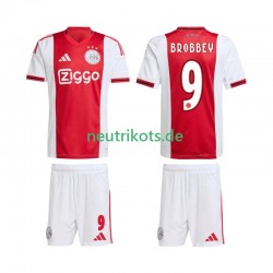 Fußballtrikot Ajax Amsterdam Brian Brobbey 9 Kinder Heim 2025-2026 Kurzarm