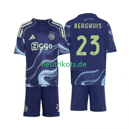 Fußballtrikot Ajax Amsterdam Steven Berghuis 23 Kinder Auswärts 2025-2026 Kurzarm