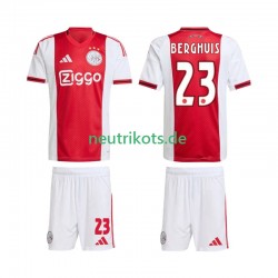 Fußballtrikot Ajax Amsterdam Steven Berghuis 23 Kinder Heim 2025-2026 Kurzarm