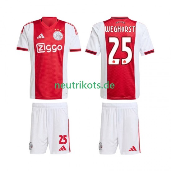 Fußballtrikot Ajax Amsterdam Wout Weghorst 25 Kinder Heim 2025-2026 Kurzarm