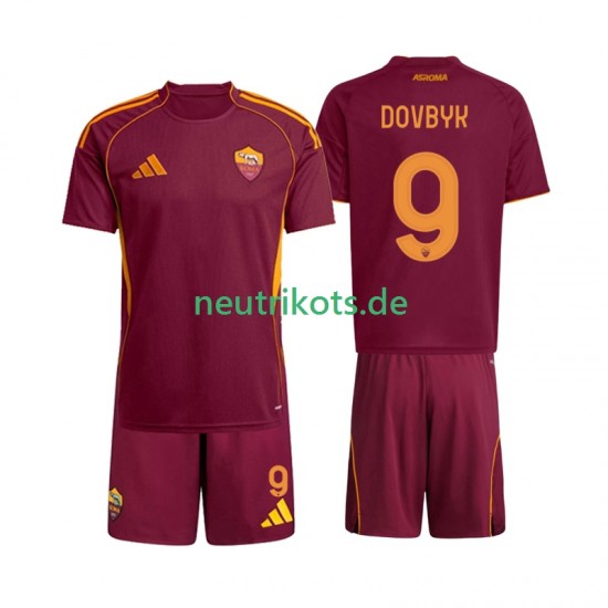 Fußballtrikot AS Rom Artem Dovbyk 9 Kinder Heim 2025-2026 Kurzarm
