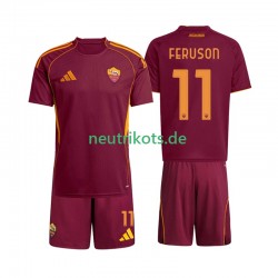 Fußballtrikot AS Rom Evan Ferguson 11 Kinder Heim 2025-2026 Kurzarm