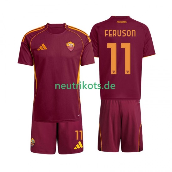 Fußballtrikot AS Rom Evan Ferguson 11 Kinder Heim 2025-2026 Kurzarm