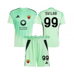 Fußballtrikot AS Rom Mile Svilar 99 Torwart Kinder Auswärts Viertes 2025-2026 Kurzarm