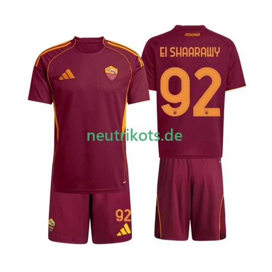 Fußballtrikot AS Rom Stephan El Shaarawy 92 Kinder Heim 2025-2026 Kurzarm