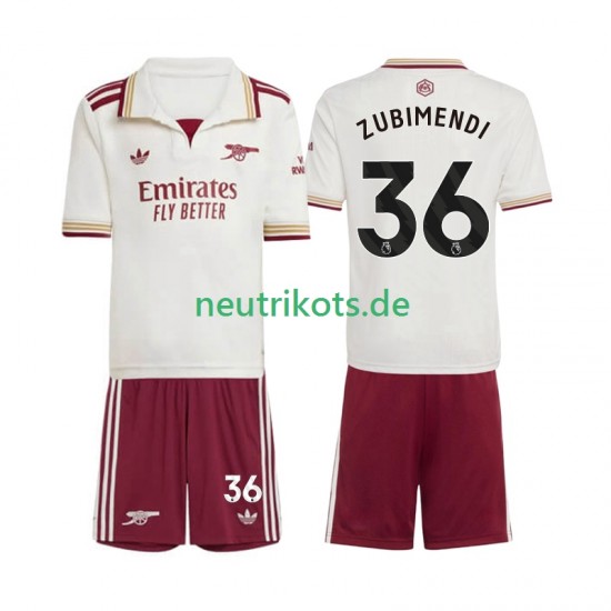 Fußballtrikot Arsenal Martin Zubimendi 36 Kinder Ausweich 2025-2026 Kurzarm