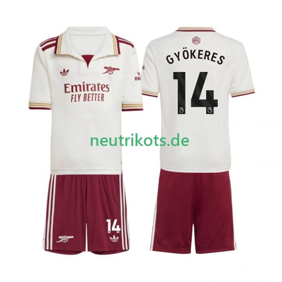 Fußballtrikot Arsenal Viktor Gyokeres 14 Kinder Ausweich 2025-2026 Kurzarm