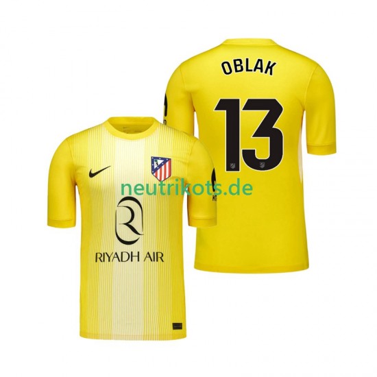 Fußballtrikot Atlético Madrid Jan Oblak 13 Torwart Herren Heim 2025-2026 Kurzarm