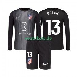 Fußballtrikot Atlético Madrid Jan Oblak 13 Torwart Kinder Auswärts 2025-2026 Langarm