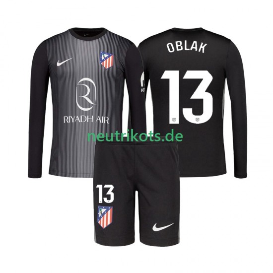 Fußballtrikot Atlético Madrid Jan Oblak 13 Torwart Kinder Auswärts 2025-2026 Langarm