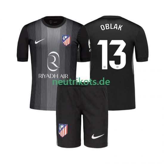 Fußballtrikot Atlético Madrid Jan Oblak 13 Torwart Kinder Auswärts 2025-2026 Kurzarm