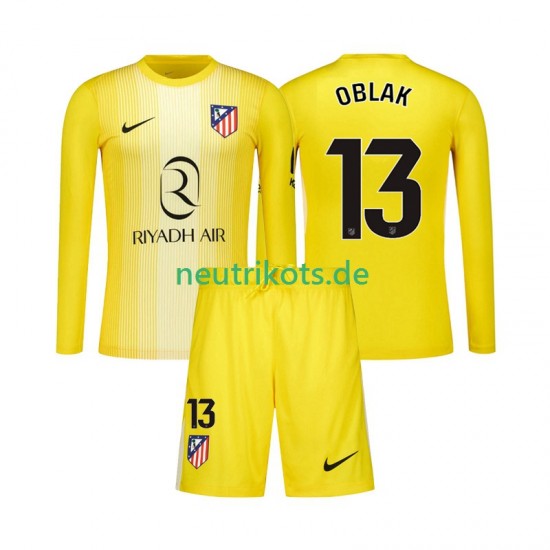 Fußballtrikot Atlético Madrid Jan Oblak 13 Torwart Kinder Heim 2025-2026 Langarm