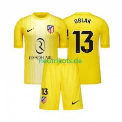 Fußballtrikot Atlético Madrid Jan Oblak 13 Torwart Kinder Heim 2025-2026 Kurzarm