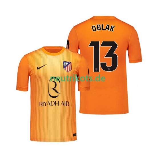 Fußballtrikot Atlético Madrid Jan Oblak 13 Torwart Herren Ausweich 2025-2026 Kurzarm