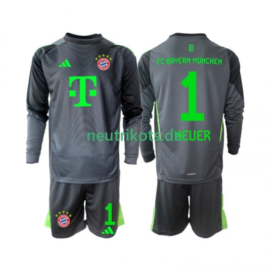 Fußballtrikot FC Bayern München Neuer 1 Torwart Kinder Auswärts 2025-2026 Langarm