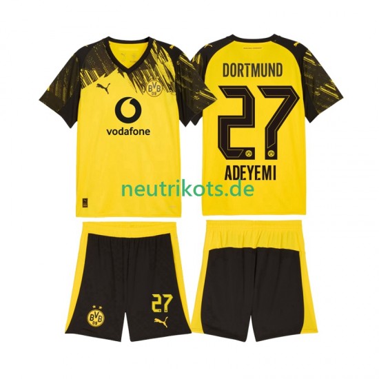 Fußballtrikot Borussia Dortmund Karim Adeyemi 27 Kinder Heim 2025-2026 Kurzarm
