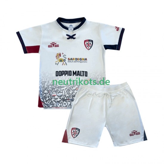 Fußballtrikot Cagliari Kinder Auswärts 2025-2026 Kurzarm