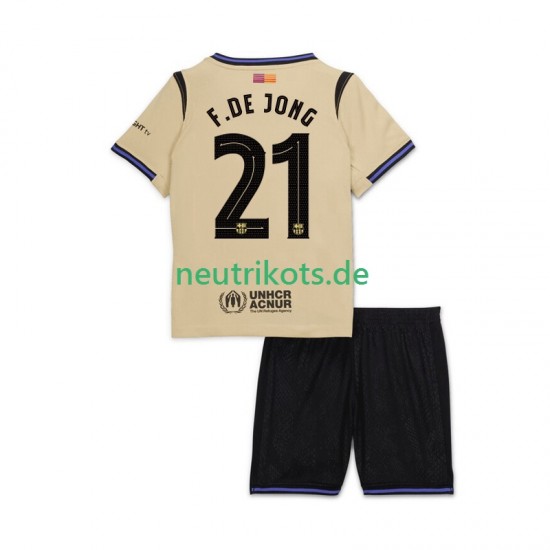 Fußballtrikot FC Barcelona Frenkie de Jong 21 UCL Kinder Auswärts 2025-2026 Kurzarm