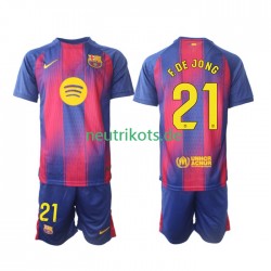 Fußballtrikot FC Barcelona Frenkie de Jong 21 Kinder Heim 2025-2026 Kurzarm