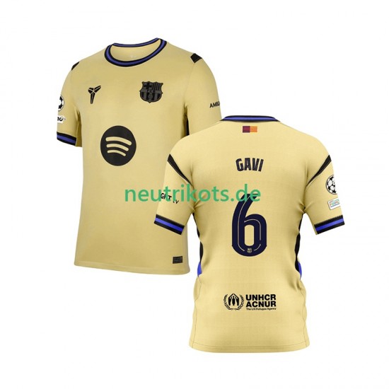 Fußballtrikot FC Barcelona Gavi 6 Champions League Herren Auswärts 2025-2026 Kurzarm
