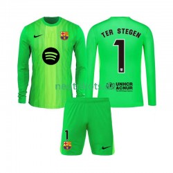 Fußballtrikot FC Barcelona Ter Stegen 1 Torwart Kinder Heim 2025-2026 Langarm