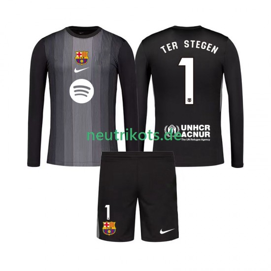 Fußballtrikot FC Barcelona Ter Stegen 1 Torwart Kinder Ausweich 2025-2026 Langarm