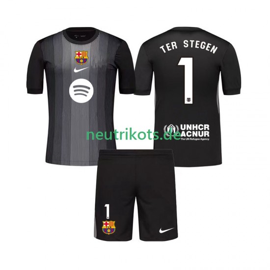 Fußballtrikot FC Barcelona Ter Stegen 1 Torwart Kinder Ausweich 2025-2026 Kurzarm