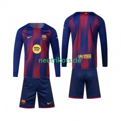 Fußballtrikot FC Barcelona Kinder Heim 2025-2026 Langarm