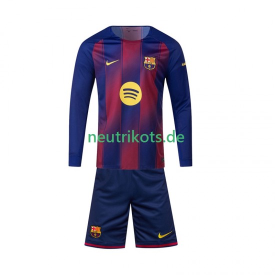 Fußballtrikot FC Barcelona Kinder Heim 2025-2026 Langarm