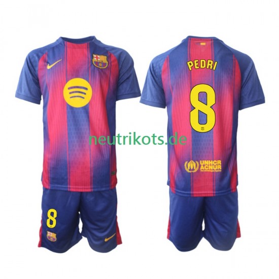 Fußballtrikot FC Barcelona Pedri 8 Kinder Heim 2025-2026 Kurzarm