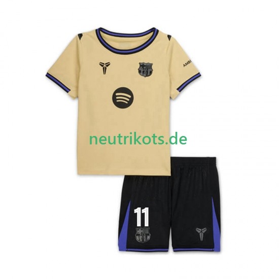 Fußballtrikot FC Barcelona Raphinha 11 UCL Kinder Auswärts 2025-2026 Kurzarm