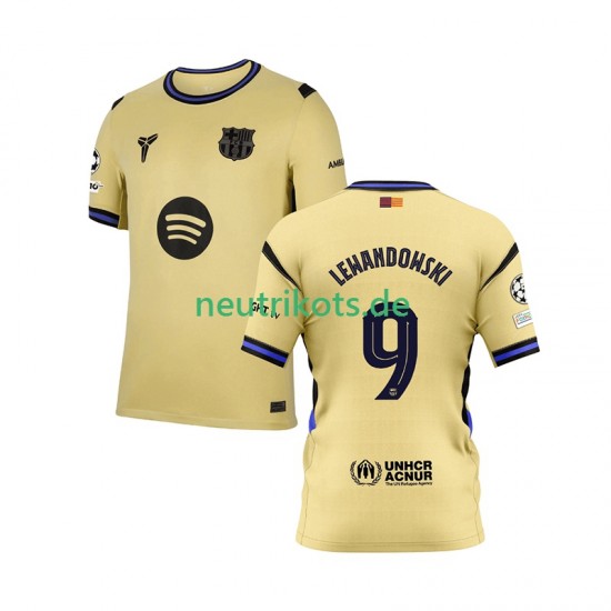 Fußballtrikot FC Barcelona Robert Lewandowski 9 Champions League Herren Auswärts 2025-2026 Kurzarm
