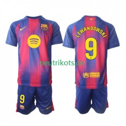 Fußballtrikot FC Barcelona Robert Lewandowski 9 Kinder Heim 2025-2026 Kurzarm
